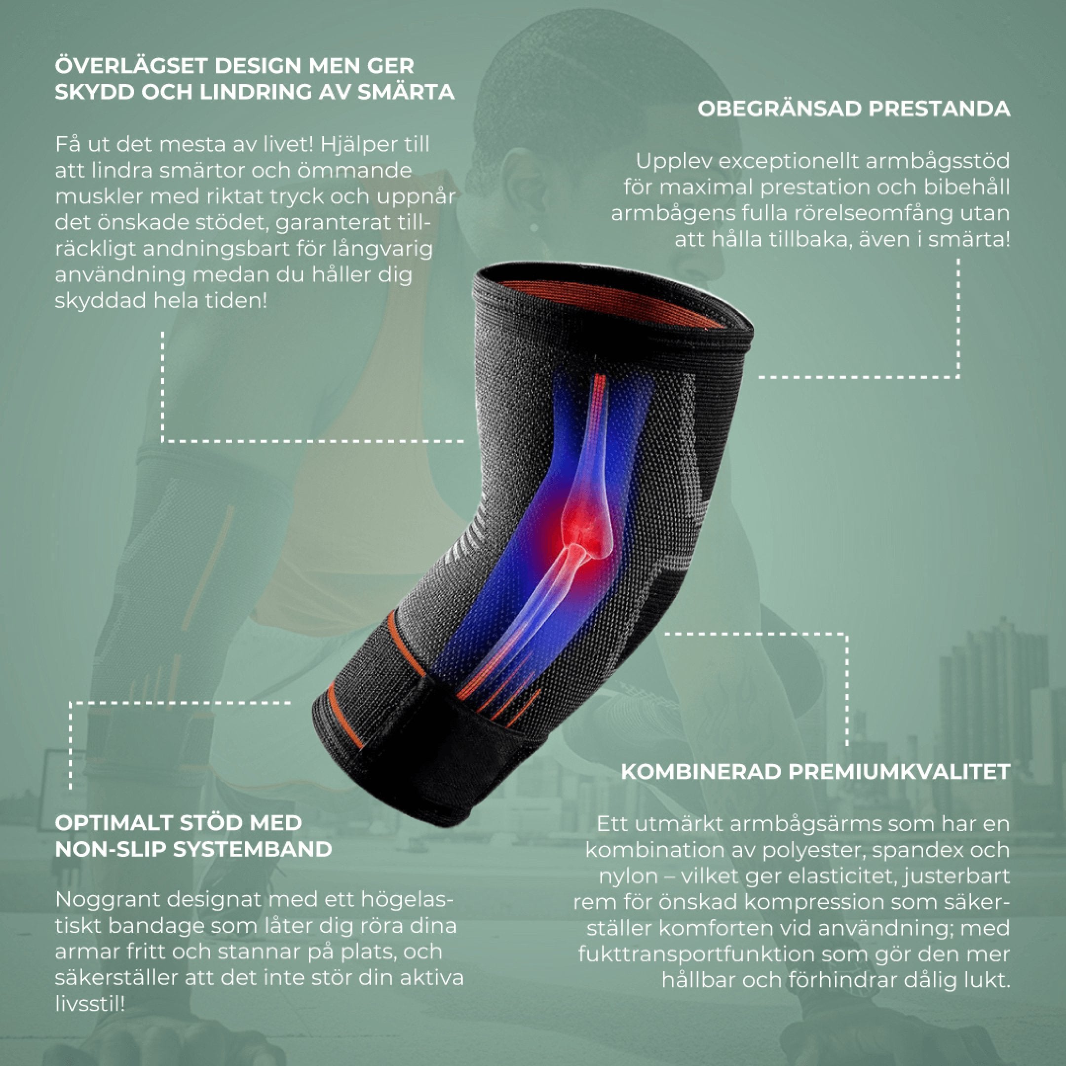 Armbågsstöd för Tennisarmbåge, Golfarmbåge, Gym och Skrivbord och Mer - Komforten