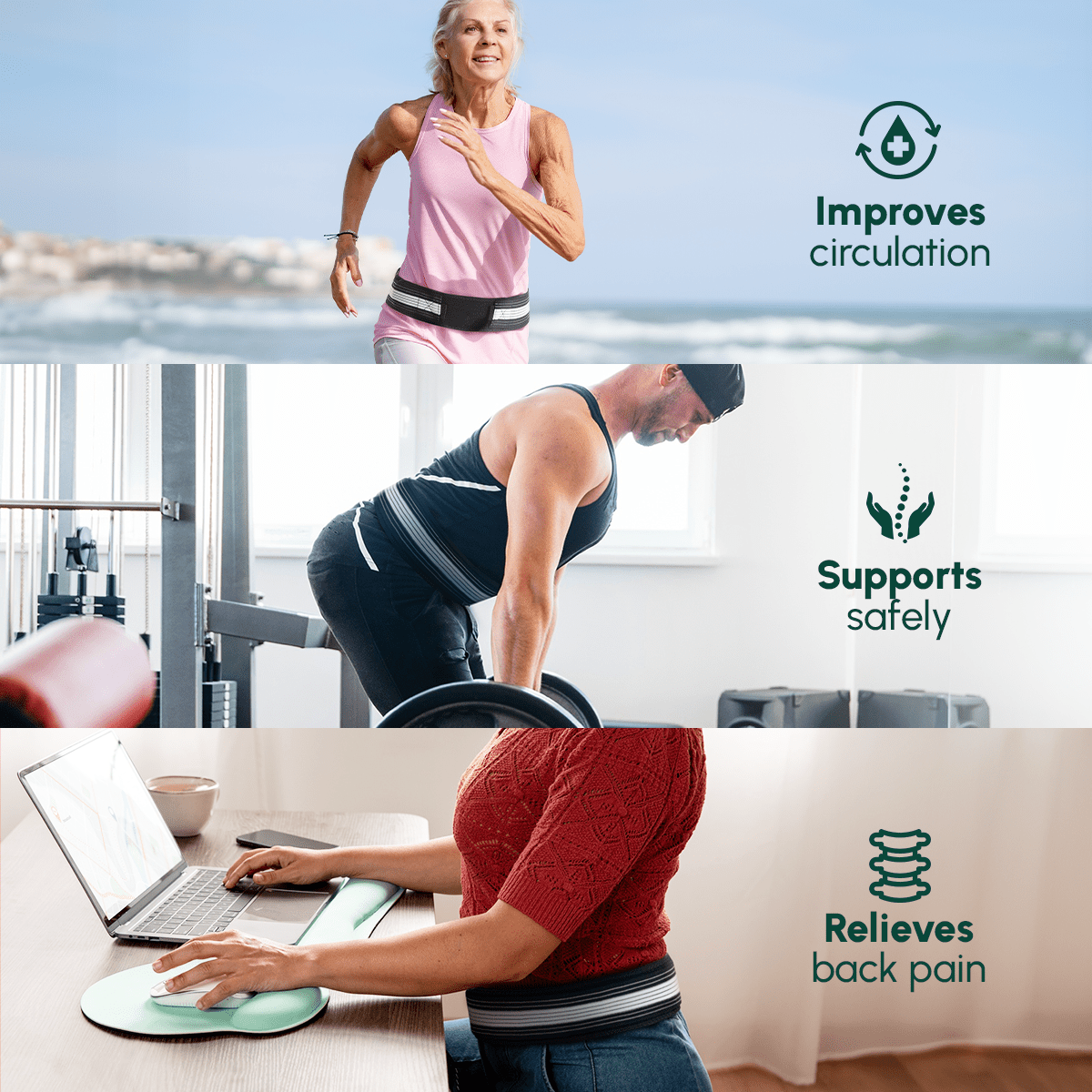 BackRelief Plus™ Double Compression Back Relief Belt - Komforten